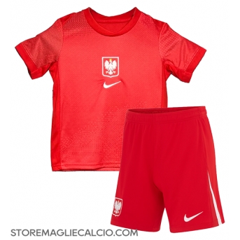 Polonia Maglia Gara Trasferta Repliche Europei 2024 Bambino